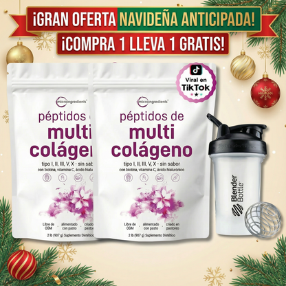 2LBS Micro Ingredients Polvo de Péptidos de Colágeno Multitipo